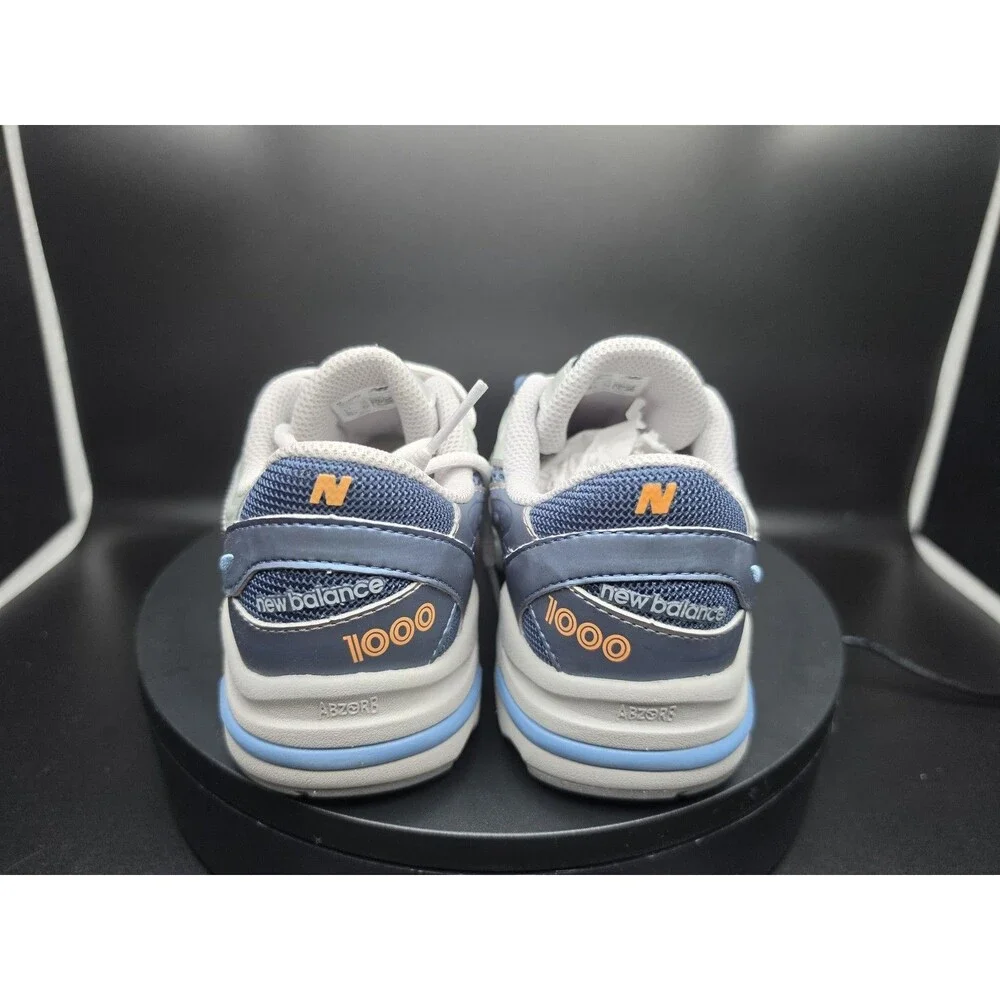 New Balance 1000 Unisex Baby Sneaker Blue/Gray/White Mesh Breathable 4.5Y/6W